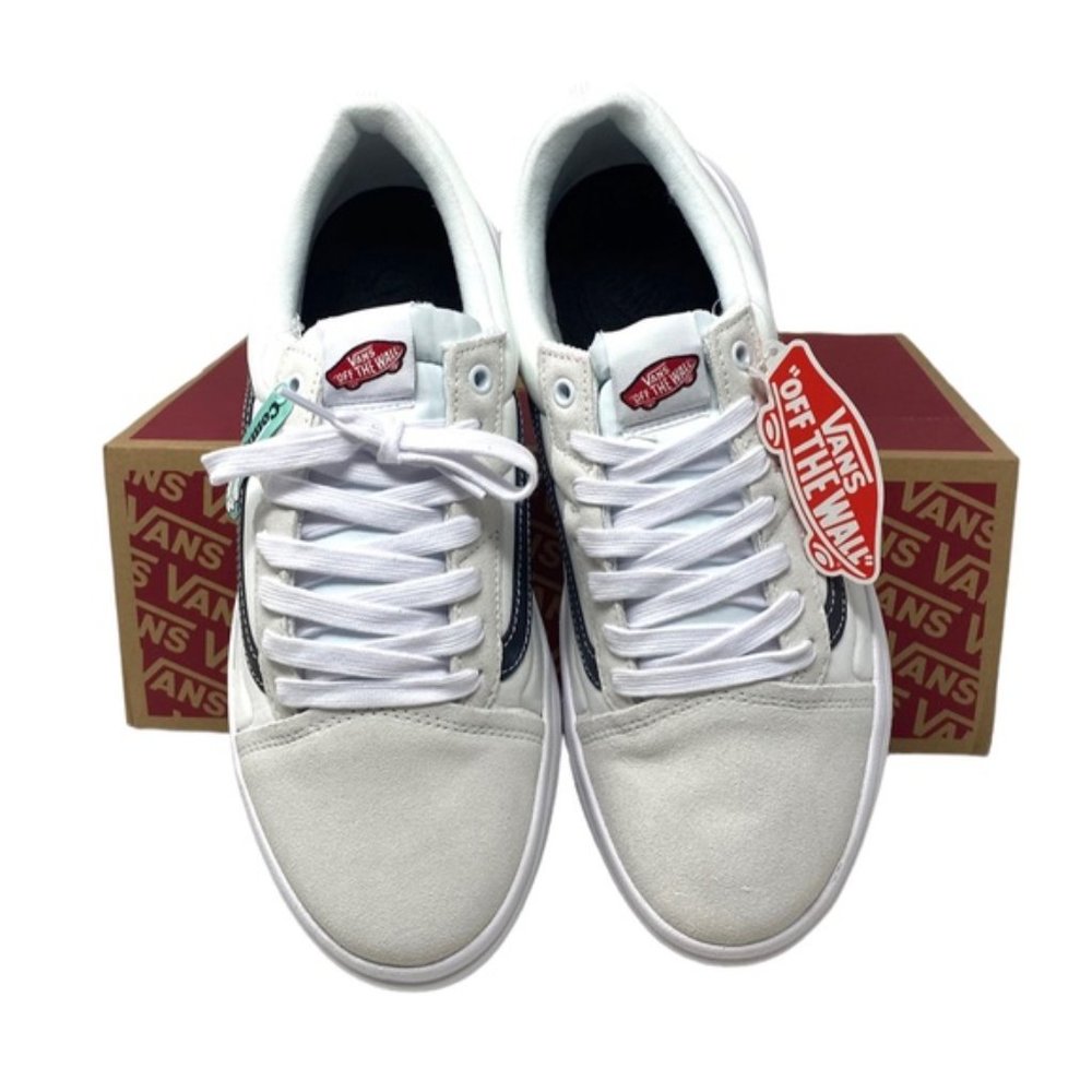 VANS Old Skool Overt CC Shoes Platform White Canvas Suede Men's Low VN0A7Q5EWHT - Picture 5 of 10